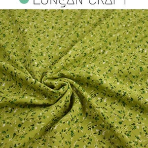 Green Floral Chiffon Fabric: Lightweight Summer Dress Material