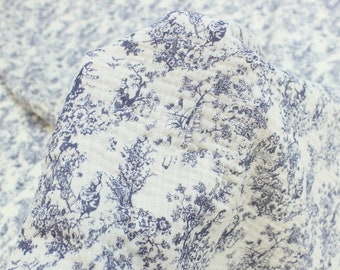 Floral Print Cotton Gauze Fabric: 100% Cotton, Crinkle Crepe Sewing Material, DIY Clothes Blanket