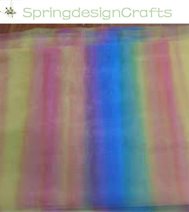 Rainbow Organza Tulle Fabric: Soft Polyester Sewing Material, Stage Dresses Fabric - By The Yard image 4