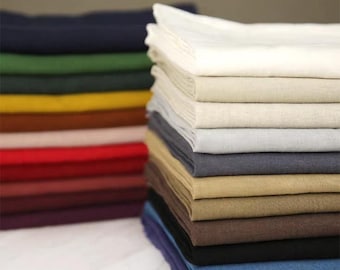 Washed Linen Fabric By The Yard: 100% Flax Linen, Dresses Shirt Curtain Sewing Craft Material