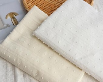 Stripe Swiss Dot Cotton Fabric: Floral Jacquard, Soft Dresses Blouse Garments Sewing Craft Material