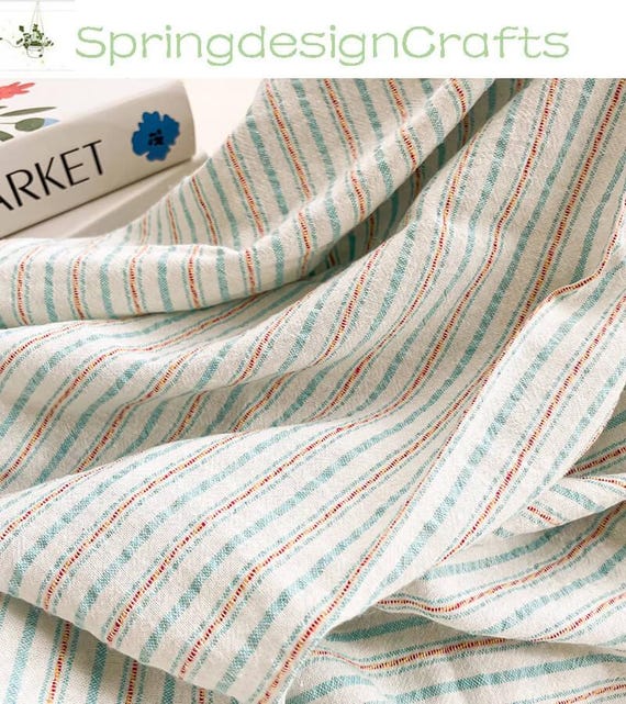 knee length dresses for ladies Natural Lurex Stripe Viscose Linen Fabric – Guthrie & Ghani main image 0