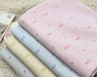 Bowknot Jacquard Denim Fabric: DIY Dresses Coat Trousers Bags Sewing Craft Material