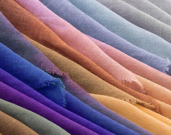 Medium Weight Linen Fabric By The Yard: 100%Flax Linen, Dresses Sewing Craft Upholstery Material