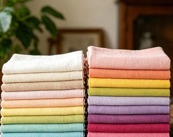 100%Linen Fabric By The Yard: Medium Weight, Dresses Blouse Trousers Material, Upholstery&Craft Fabric