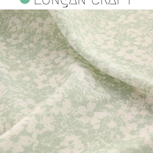 Linnen katoenen stof met retro bloemenprint: naai- en bekledingsmateriaal