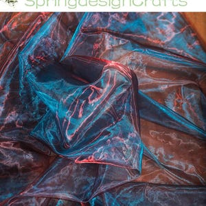 Organza Fabric By The Yard, Multicolor Iridescent Tulle, Soft Smooth Dresses Tulle Fabric, DIY Material, Stage Show Fabric