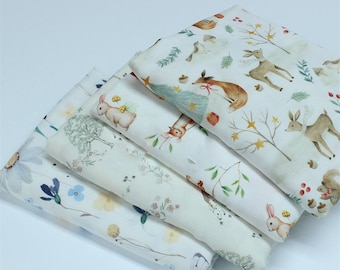 Animal Print Bamboo Cotton Double Gauze Fabric: Baby Swaddle Material