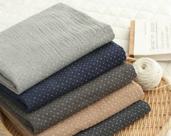 Retro Floral Dot Double Cotton Gauze Fabric: Crinkled Muslin, Swaddling Blanket Sewing Craft Material