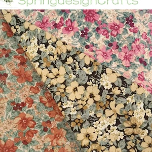 Floral Corduroy Fabric: Retro Print, DIY Clothes Material - By The Yard, Upholstery Fabric