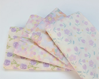 Purple Floral Cotton Gauze Fabric: Double Layer Muslin