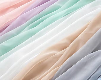 Plain Chiffon Fabric By The Yard: Sheer Lightweight Matte Chiffon, Dresses Blouse Sewing Craft Material