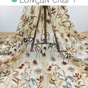 Floral Embroidered Tulle Fabric: DIY Wedding Dress Material, Stage Party Fabric