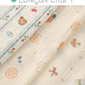 Animal Print Double Cotton Gauze Fabric: Baby Blanket Sewing Material