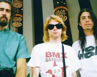 Camiseta vintage de BMX Bandits, tributo a Kurt Cobain, inspiración en la música grunge, camiseta gráfica unisex