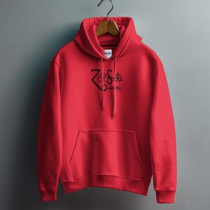 Bluza z kapturem z symbolem Zoso Led Zeppelin Vintage, gadżety zespołu Classic Rock, odzież dla fanów muzyki retro, unikatowy sweter z grafiką zdjęcie 6