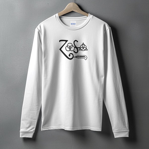 ZOSO Shirt, Led Zeppelin Inspired T-Shirt, Classic Rock Band Logo, Heavy Metal Music Fan, Unisex Tee