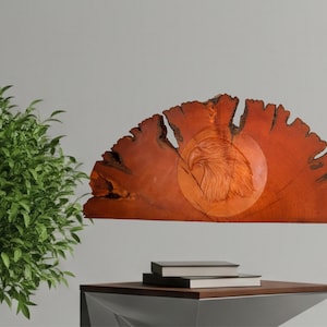 Ancient Bristlecone Pine Carved Eagle Head - Hand-Finished Wood Art & Natural History, wood decor CNC carved unique natural history mountain