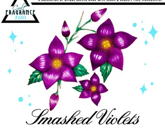 Smashed Violets - Parma Violet Petals, Caramelized Creme, dusted Sugar Confections - 10 ml Roll on - Vegan, Cruelty Free