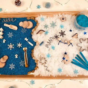 Winter Wonderland Sensory Play Kit, Fine Motor Activity, Gift for Preschoolers, Loose Part Sensory Kit, Montessori Inspired Play Kit