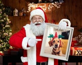 Santa template, digital background Christmas, Santa holding picture frame, Christmas template, Christmas gift for mom, Custom Christmas gift