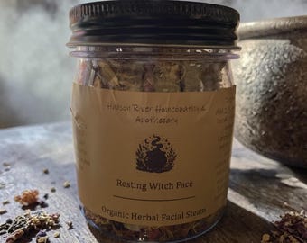 RESTING WITCH FACE- Herbal Facial Steam | Organic Face Steam Blend | Pore Cleansing Steam | Acne & Glow Facial | Botanical Skincare Ritual |
