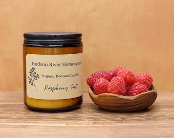 RASPBERRY TART CANDLE- Organic Beeswax, All Natural Ingredients, Fresh Raspberry Scent