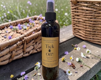 NATURAL TICK REPELLENT- 8oz Organic, Chemical Free Tick & Insect Repellent for People and Pets
