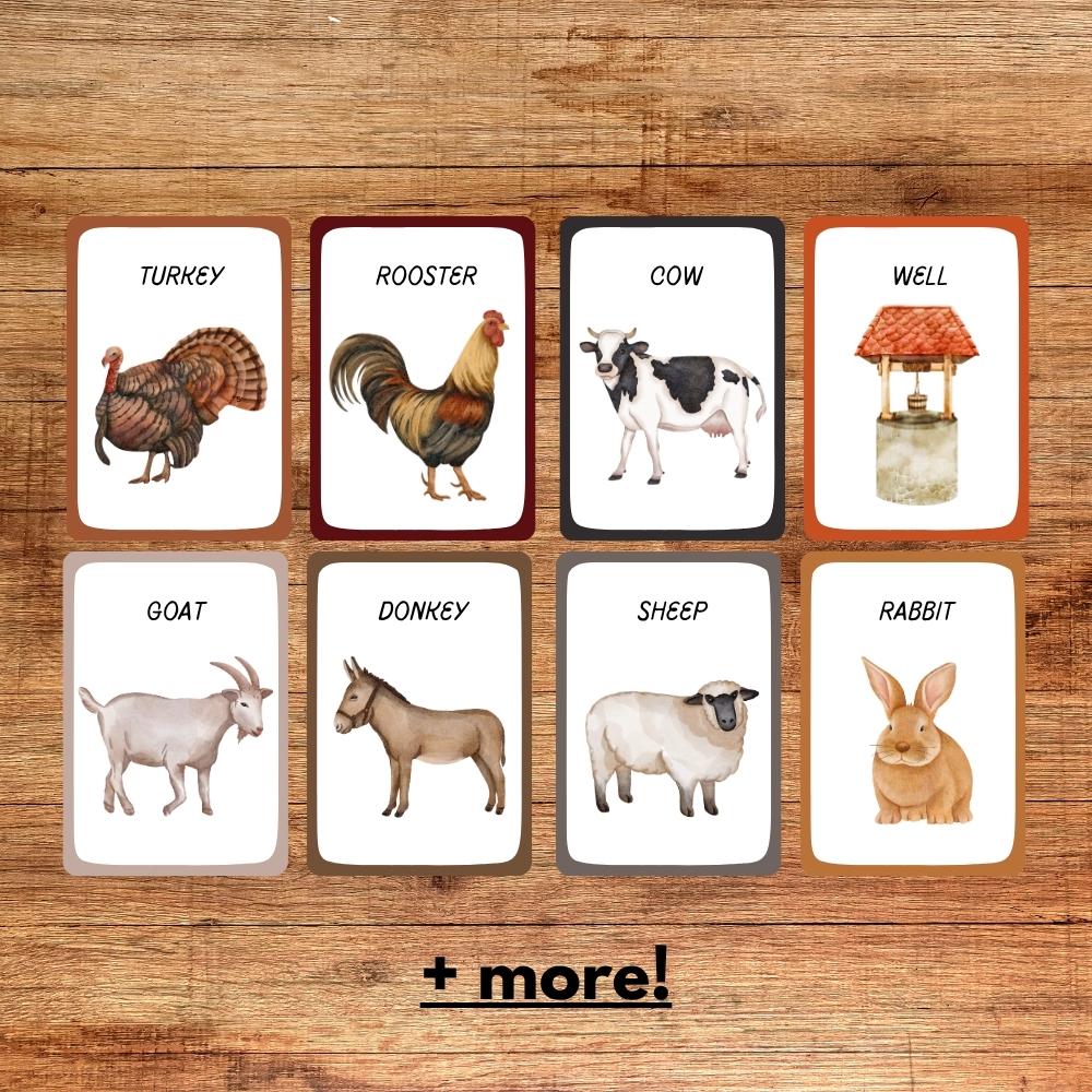Farm Animal Matching Game Printable for Toddlers Preschool Memory Cards ...