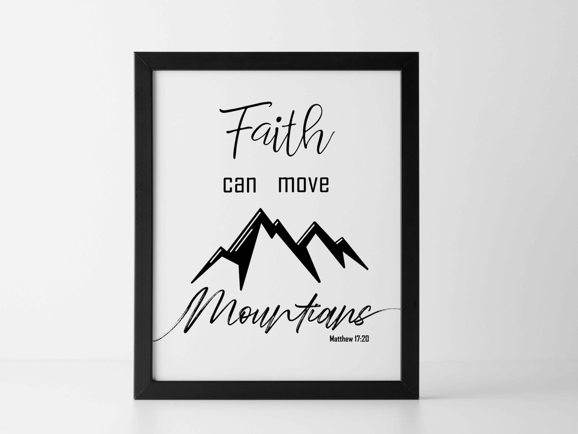 Faith Can Move Mountains Printable Art Digital Bible Verse Etsy España