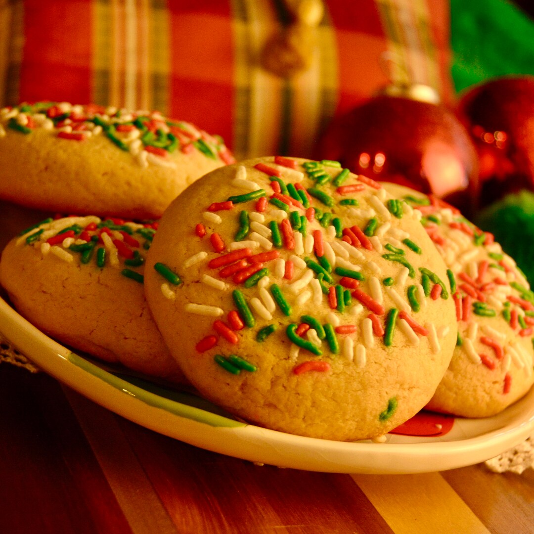 Christmas Sprinkles Cookies Filled With Cream Etsy