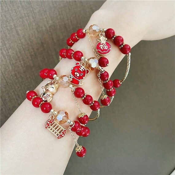 Year of the Tiger 2022 Lucky Red Bead Bracelet / 4 STYLES / - Etsy UK