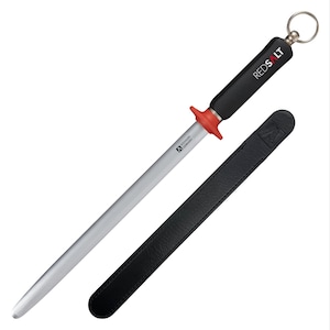 Sharpening steel oval 30 cm Made in Solingen | Microfine sapphire for high-quality knives | HRC 65 | Knife sharpener | Sharpening rod | Ergonomic handle