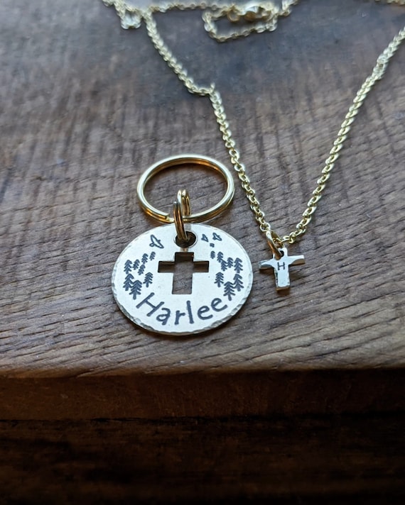 MATCHY MATCHY Set - Personalised Engraved cross matching owner/pet jewellery. Dog/Cat ID Tag & cross charm matchy set