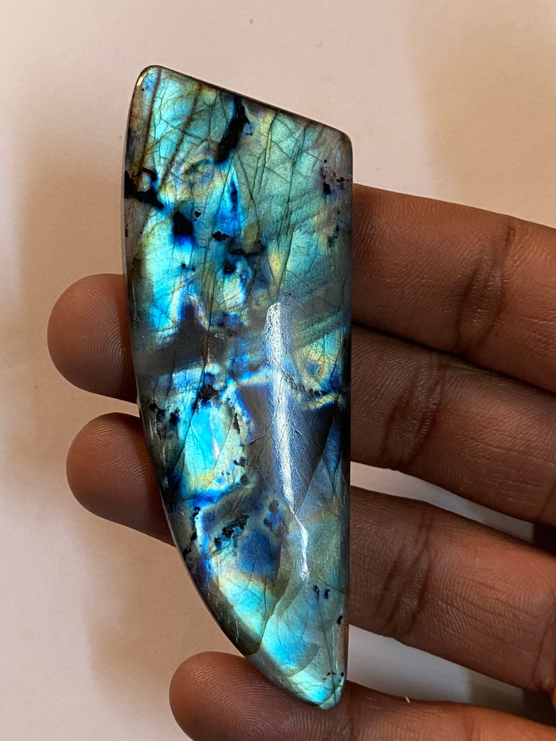 Awesome Labradorite cabochon 88x30x9 MM loose stone Beautiful design cabochon Fancy shape Multi Flashy Labradorite Gemstone