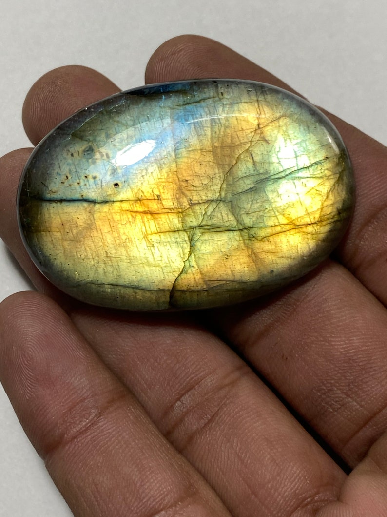 Gorgeous Labradorite cabochon Gemstone loose stone Oval shape Beautiful design cabochon Blue Flashy Labradorite Gemstone Size-35x51x8 MM