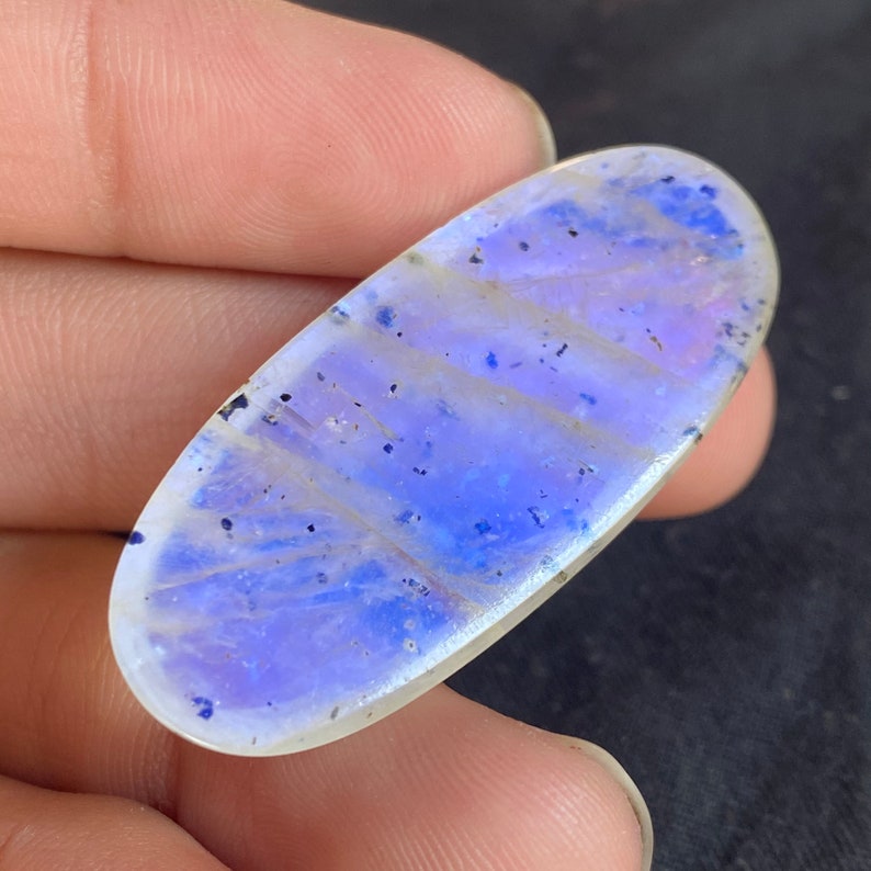 100/%Natural Rainbow Moonstone Cabochon Gemstone Loose Gemstone Oval shape Hand Polish Make A Jewelry Moonstone Cabochon Gemstone 46x20x8 MM