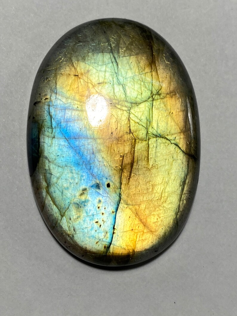 Gorgeous Labradorite cabochon Gemstone loose stone Oval shape Beautiful design cabochon Blue Flashy Labradorite Gemstone Size-35x51x8 MM