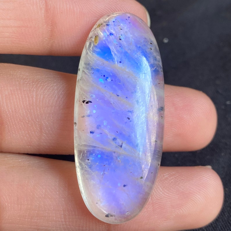 100/%Natural Rainbow Moonstone Cabochon Gemstone Loose Gemstone Oval shape Hand Polish Make A Jewelry Moonstone Cabochon Gemstone 46x20x8 MM