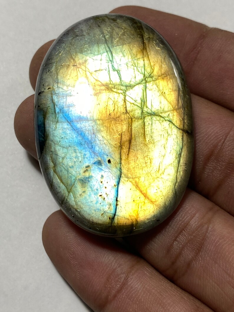 Gorgeous Labradorite cabochon Gemstone loose stone Oval shape Beautiful design cabochon Blue Flashy Labradorite Gemstone Size-35x51x8 MM