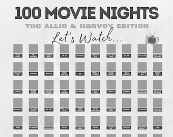 100 Movie Nights - Uncover After - Scratch-off Poster - The Personalized Edition