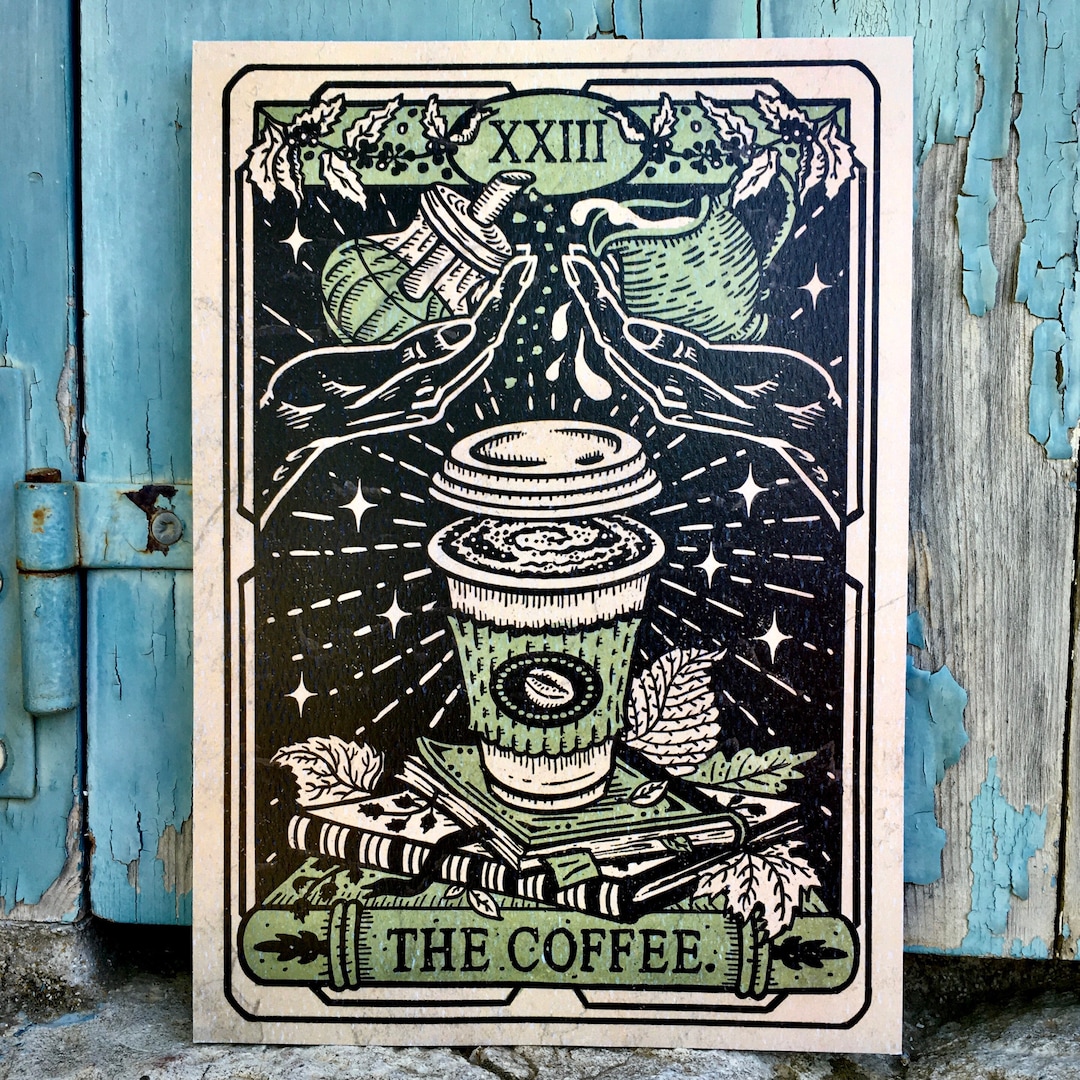 The Coffee Tarot Card Signed Art Print Coffee Lover Poster Gift Coffee
