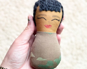 Baby Girl Rattle, Army Deployment Doll, Heirloom Doll, Army Baby, Military Mom, Military Uniform Daddy Doll, AirForce Baby, Look Alike Doll