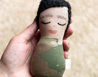 Baby Rattle, Army Deployment Doll, Heirloom Doll, Airforce Baby Gift, Military Parent, Military Uniform Doll, AirForce Baby, Look Alike Doll