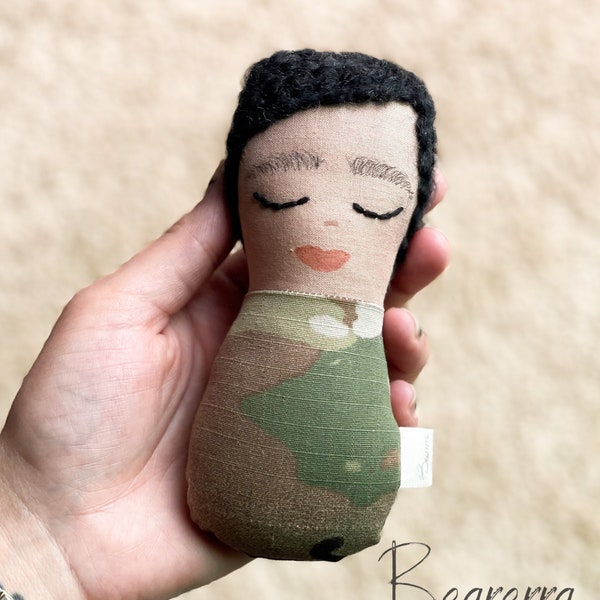 Baby Rattle, Army Deployment Doll, Heirloom Doll, Airforce Baby Gift, Military Parent, Military Uniform Doll, AirForce Baby, Look Alike Doll