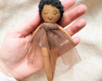 Mini Military Fairy, Decorative Fairy Doll, Army Air Force Deployment Doll, Brown Fairy