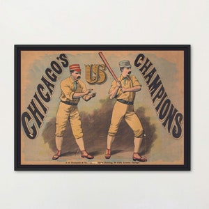 Vintage Reprint 1876 Baseball Poster - Chicago&#39;s US Champions - Free Fast Shipping