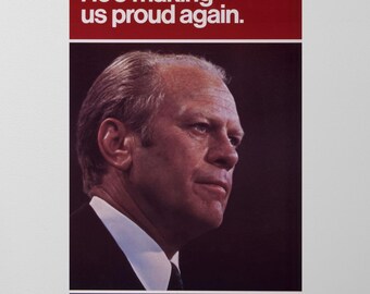 Gerald Ford 1976 Campaign Poster: Retro Presidential Memorabilia