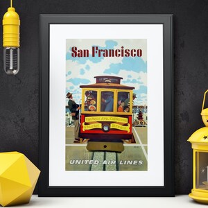San Francisco Vintage Travel Poster United Air Lines