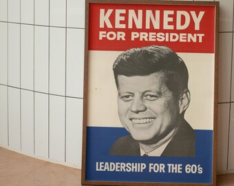 JFK Campaign Poster Reprint. 1960 John F. Kennedy Vintage Poster